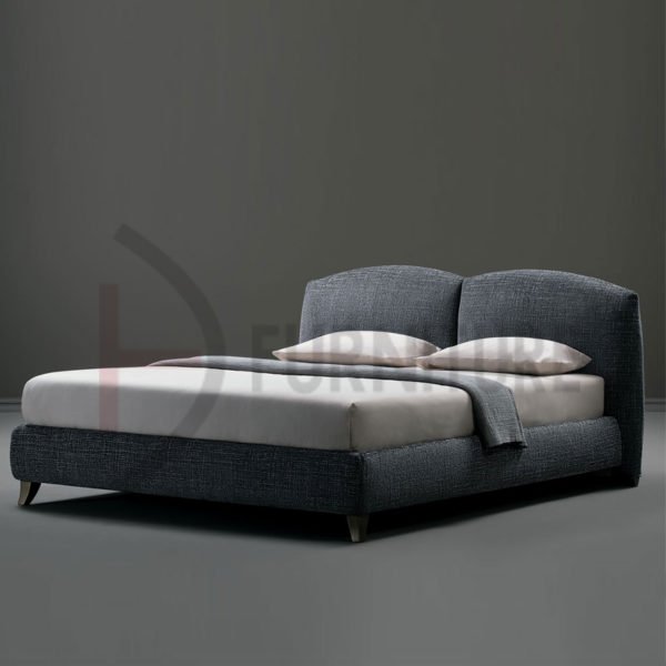 double cushion upholsterd bed