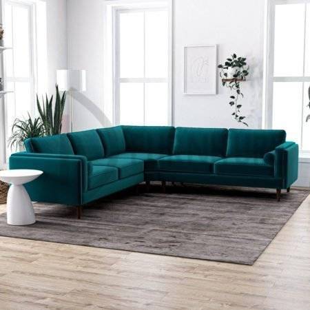 Symmetrical Corner Velvet Sectional Sofa