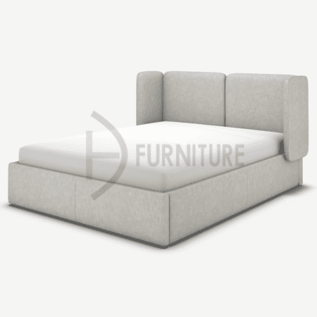 Upholstered Velvet Winged Headboard Bed