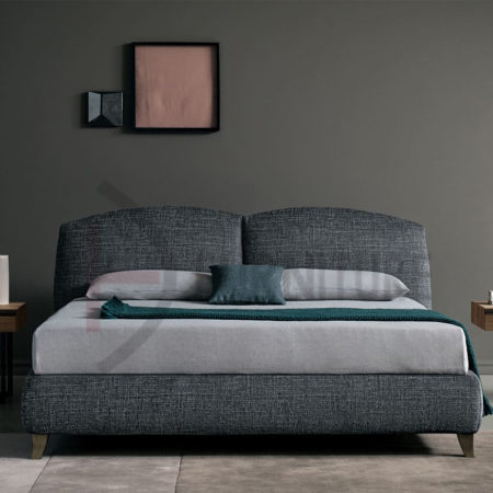 double cushion upholsterd bed
