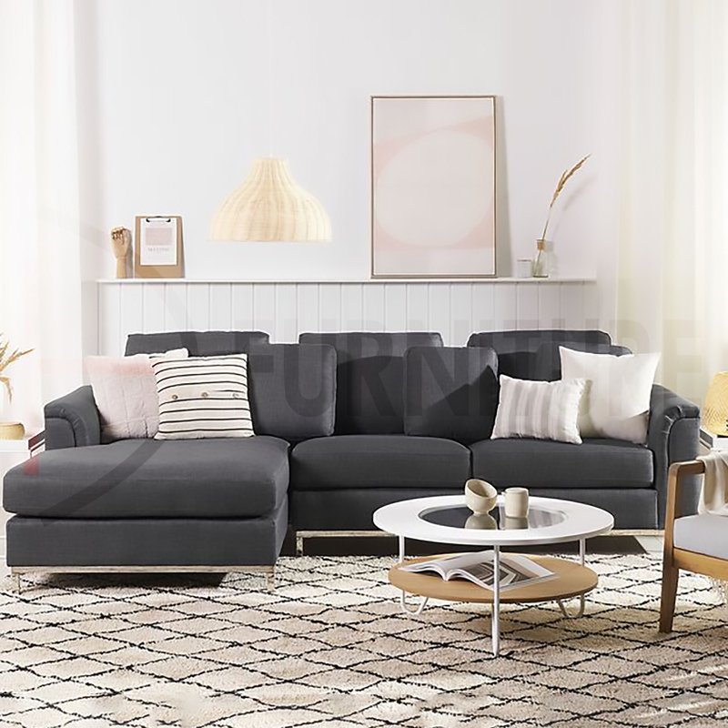 Mia Gray Upholstered Corner Sofa - DH Furniture