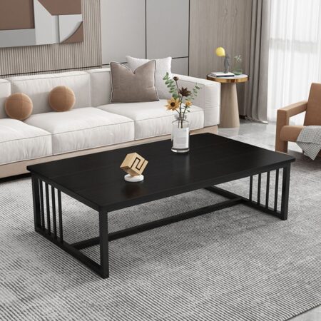 Trestle Accent Table With Steel Frame