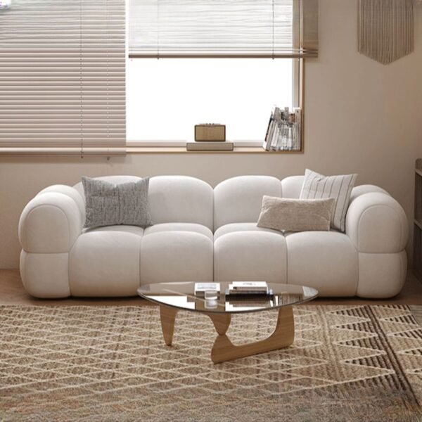 Fuzz Chic White Boucle Sofa