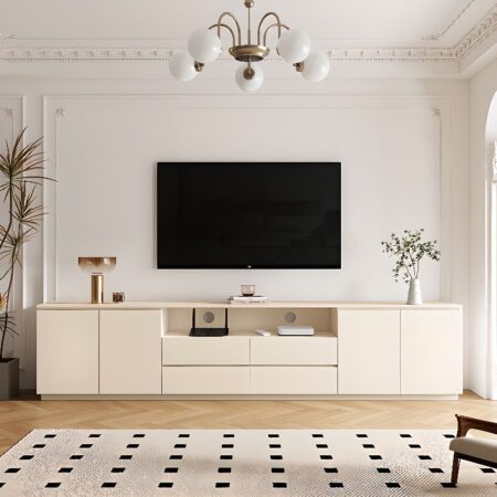 Ivory Rectangle TV Stand