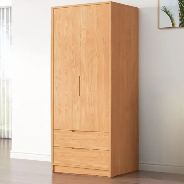 Wooden Wardrobe 2-Door with 2 Drawers