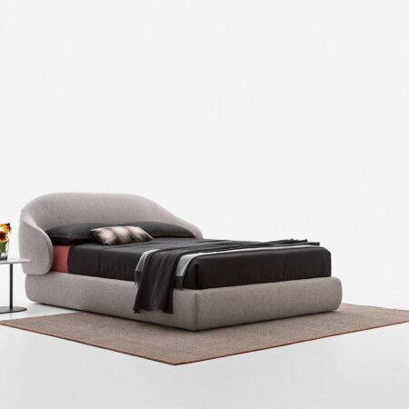 Modern Upholstered Designer Bed with Curved Headboard