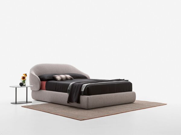 Modern Upholstered Designer Bed with Curved Headboard