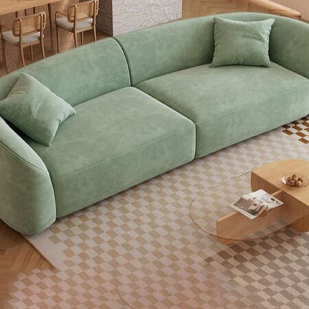 Serenia 3-Seater Modern Curved Sofa – Green