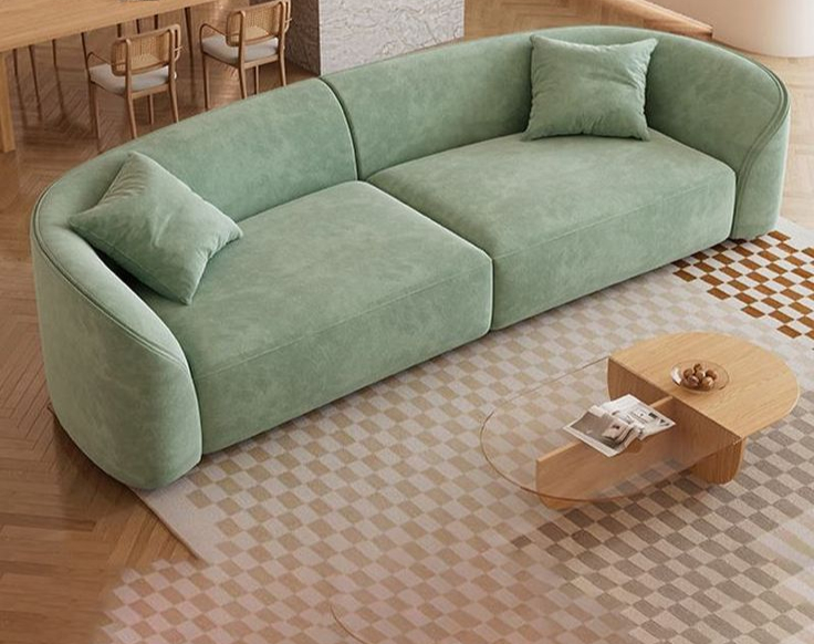 Serenia 3-Seater Modern Curved Sofa – Green