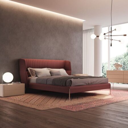 Lara Dolly Red Velvet King Bed