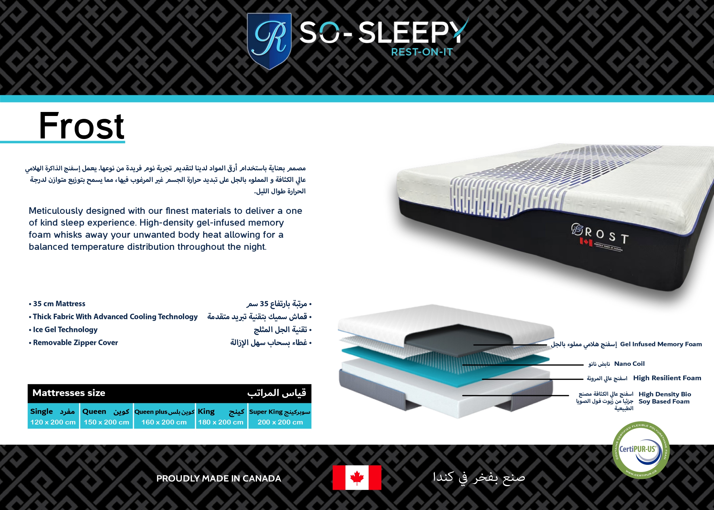 Frost 35cm Gel-Infused Cooling Mattress - Image 2
