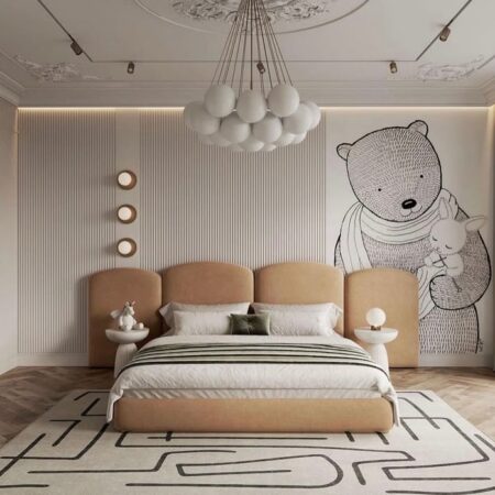 Cavellia Plush High Headboard Bed