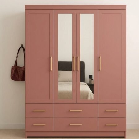 Blushora Modern Wardrobe with Mirror Panels