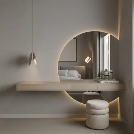 Aanvi Curve Mirror Dressing Console
