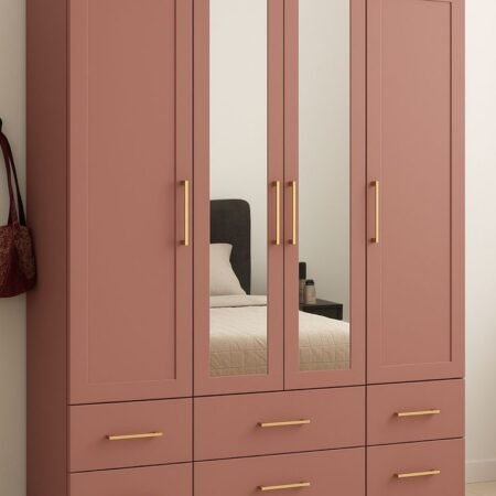Blushora Modern Wardrobe with Mirror Panels