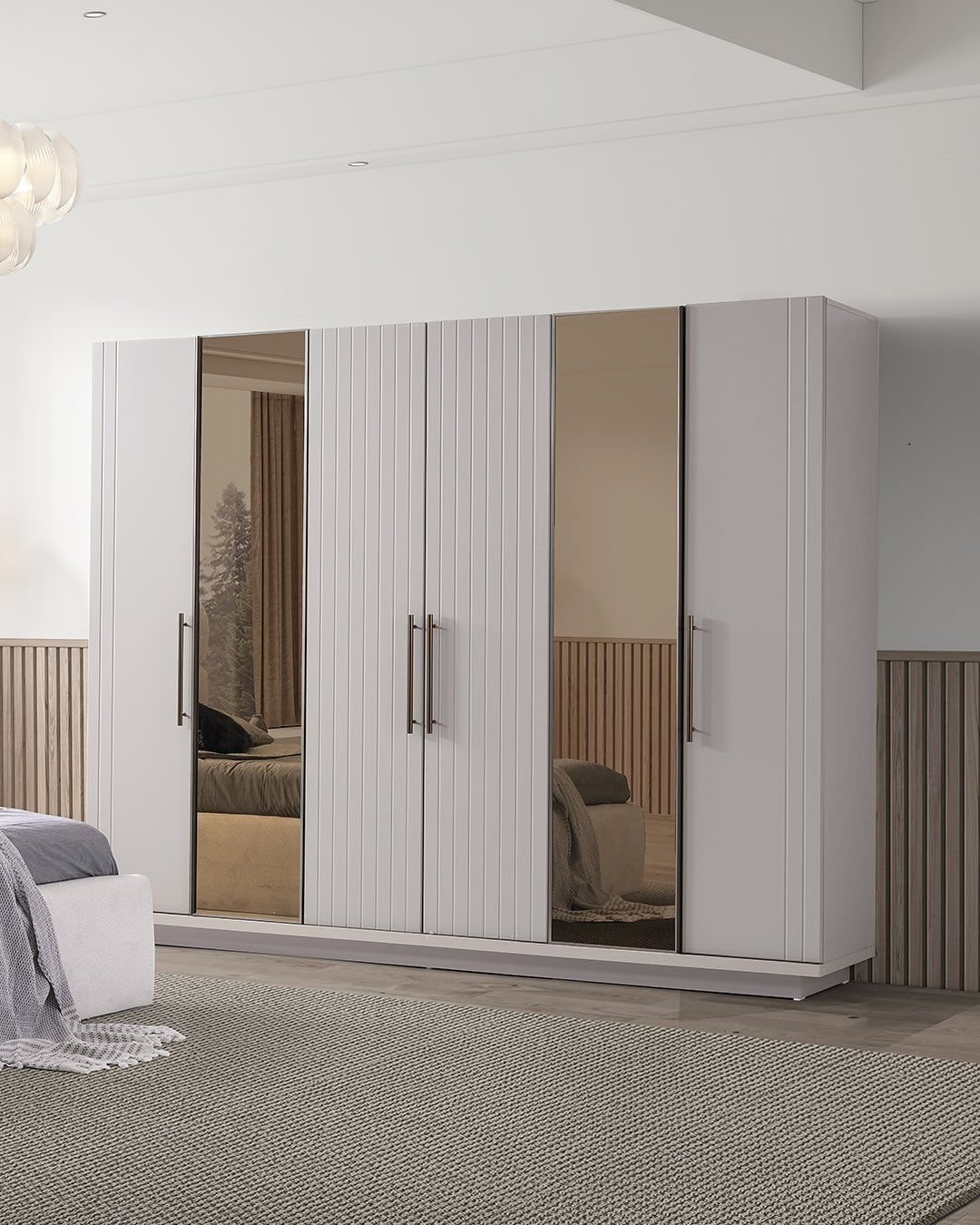 Mirror Panel 6 Door Wardrobe