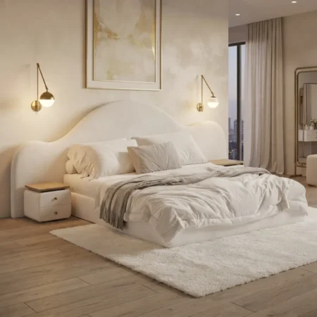 Aabielle Wave Frame High Headboard Bed