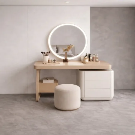 Belia Round LED Vanity with Storage