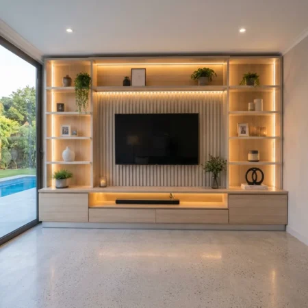 Aazen Full Wall Storage LED TV Unit